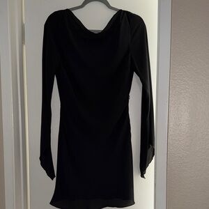 Elegant Black Open Back Dress